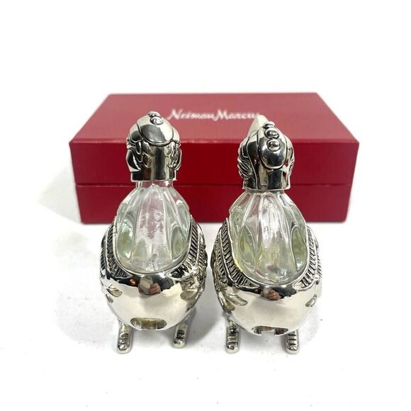 Vintage Godinger Silver Crystal Salt & Pepper Shakers Chicks Neiman Marcus Rare - Picture 4 of 8
